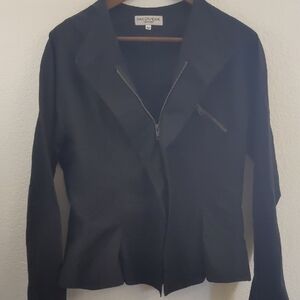 Ivan Grundahl Black Women's Blazer Zippers Biker Goth L